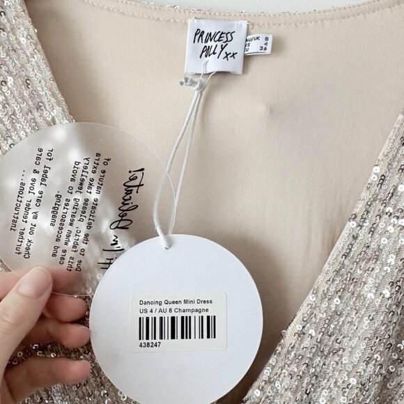 Princess Polly Glittering Silver Wrap Mini Dress - Picture 7 of 8